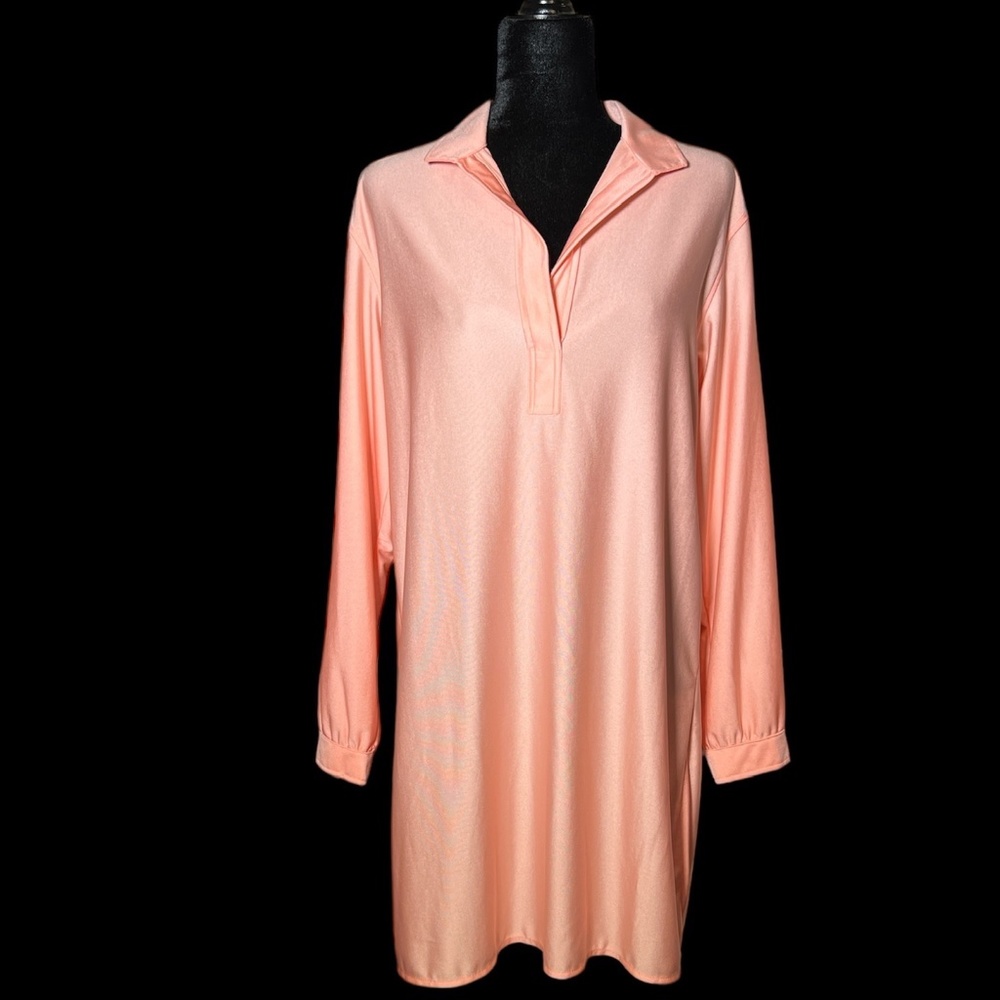Ship 'n Shore - 70's Vintage Peach Dress or Top. - Size L